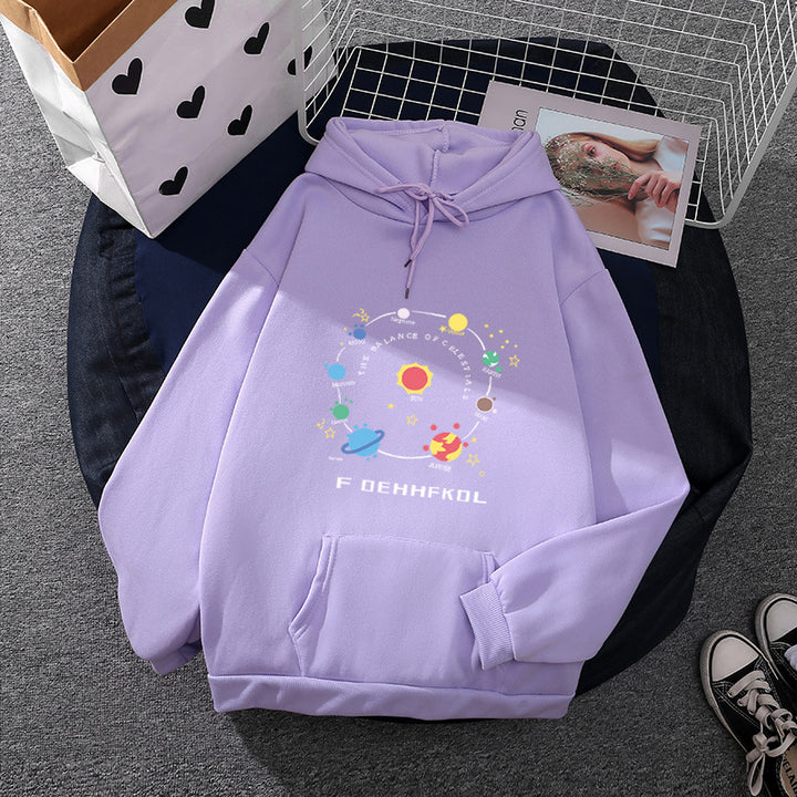 Damen Hoodie mit einzigartigem Weltraummotiv Drune
