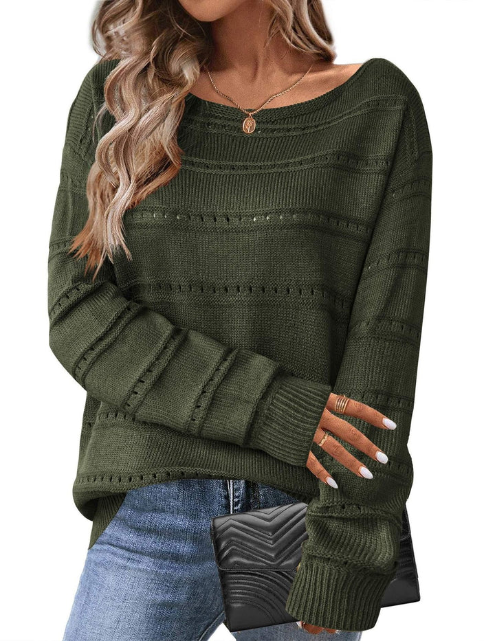 Damen Strickpullover mit luftiger Struktur und weit geschnittenem Design Drune