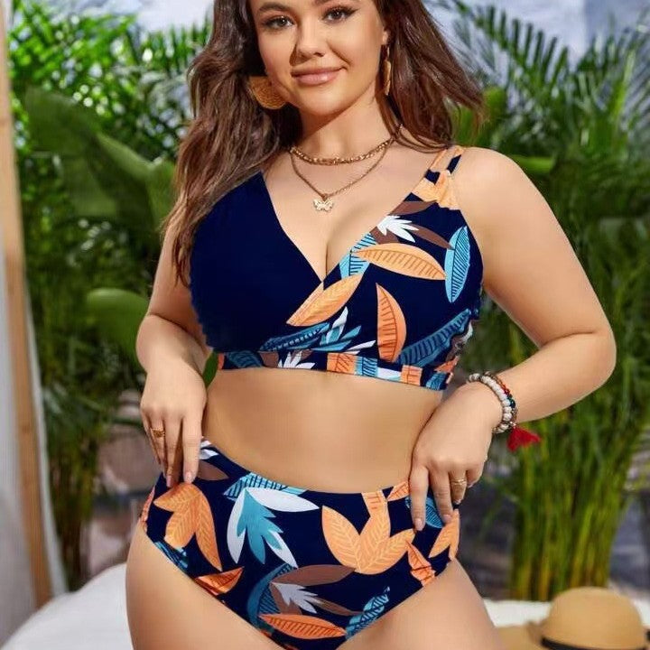 Damen Bikini-Set mit elegantem V-Design und hohem Taillenbund Drune