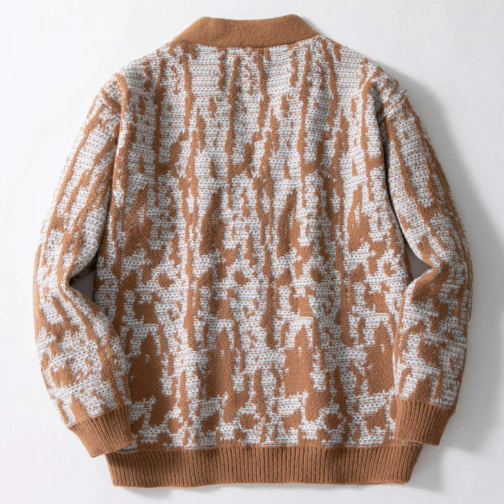 Herren modischer Strick-Cardigan mit stylishem Muster und V-Ausschnitt Drune