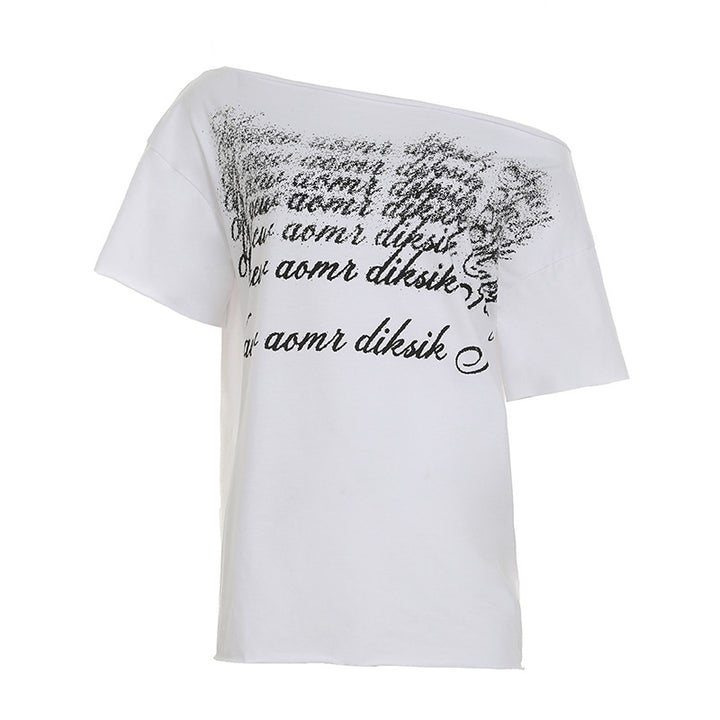 Damen T-Shirt mit modischem V-Ausschnitt und funkelndem Strasskreuz Drune