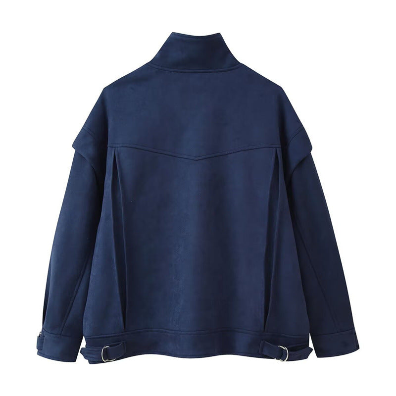Damen utility Jacke mit praktischen Taschen und modischem Stehkragen Drune
