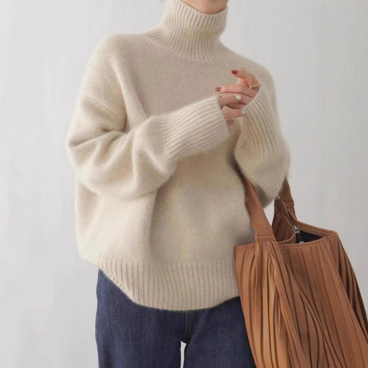 Damen Designer Rollkragenpullover aus hochwertiger Wolle Drune