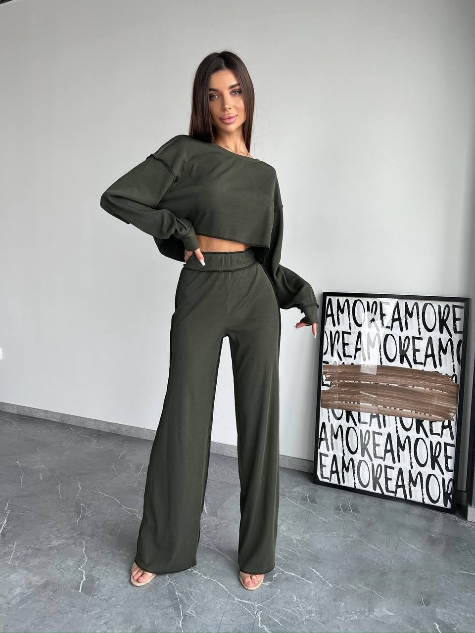 Damen Lässiges und elegantes Lounge-Set mit weitem Schnitt Drune