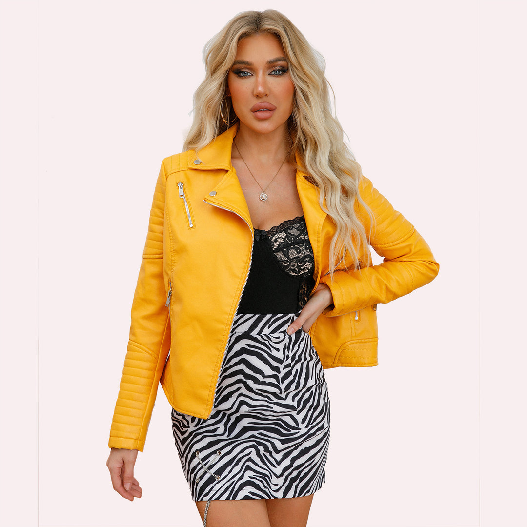 Damen Bikerjacke mit modischen Steppdetails und asymmetrischem Reißverschluss Drune