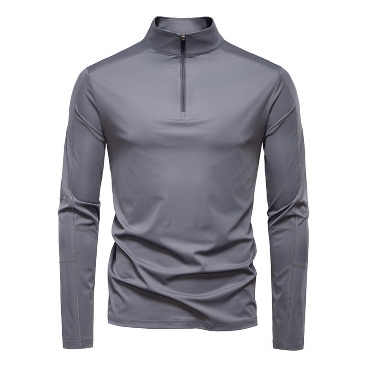 Herren nan Funktions-Langarmshirt mit Stehkragen und halbem Reißverschluss Drune