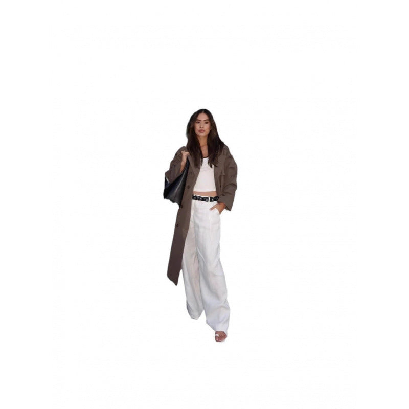 Damen eleganter Trenchcoat mit modernen Details und schmaler Silhouette Drune