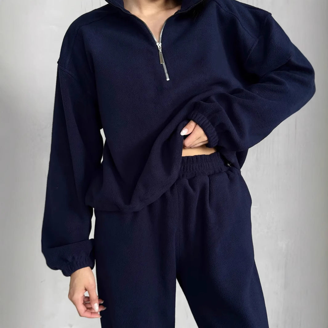 Damen Sportliches Sweatshirt und Jogginghose Set mit Tunnelzug Drune
