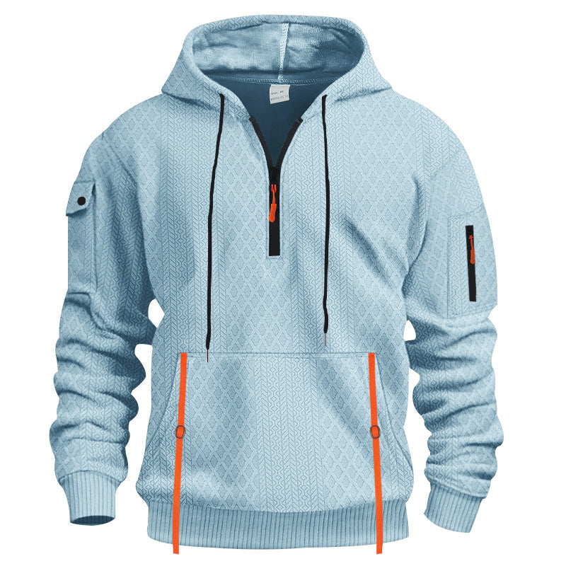 Herren sportlicher Kapuzenpullover mit Struktur und praktischen Taschen Drune