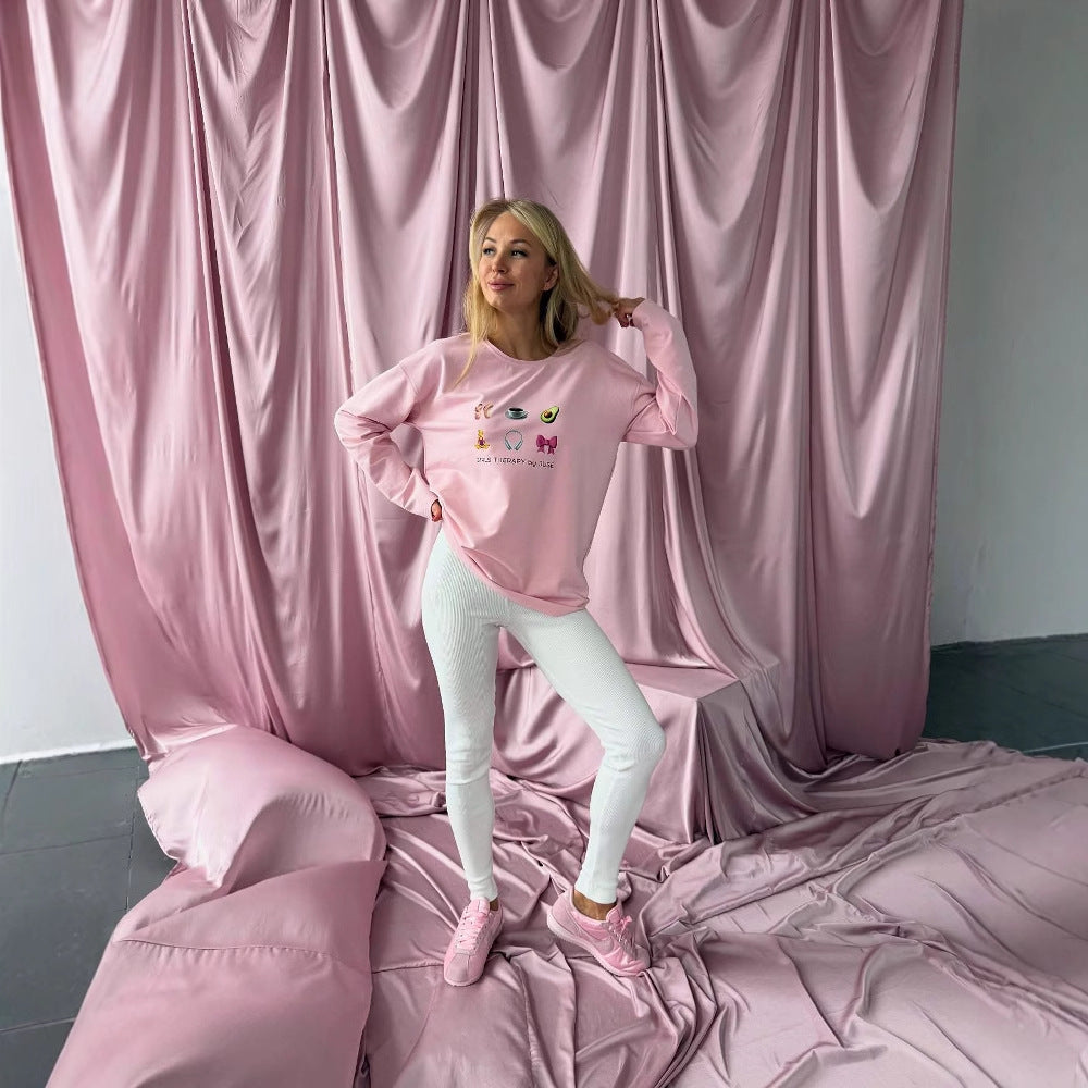 Damen lässiges Sweatshirt mit kreativem Motiv Drune