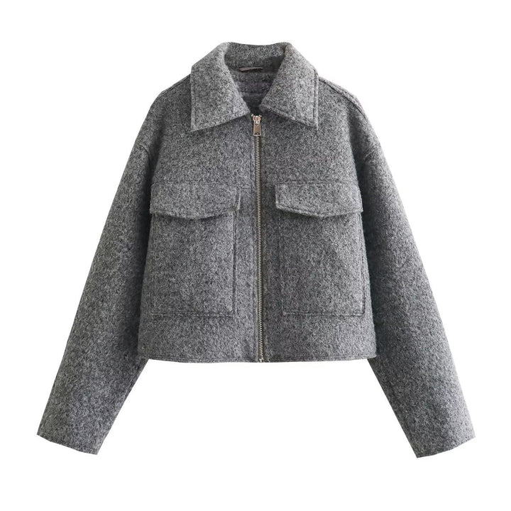 Damen Cropped Wolljacke Drune