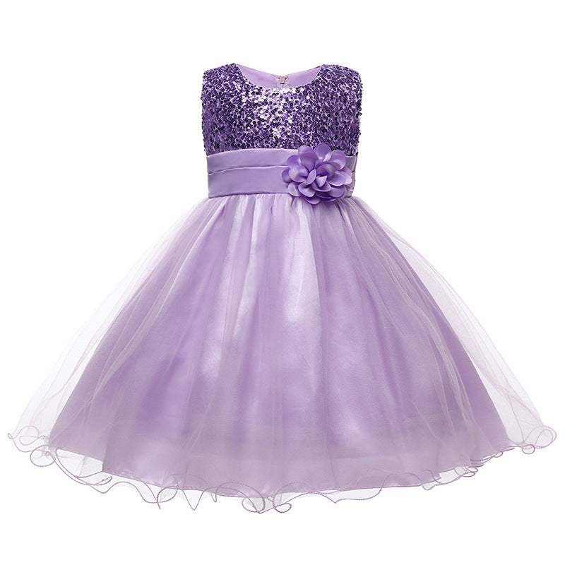 Mädchen Festliches Tüllkleid mit glitzerndem Oberteil und floraler Applikation Drune