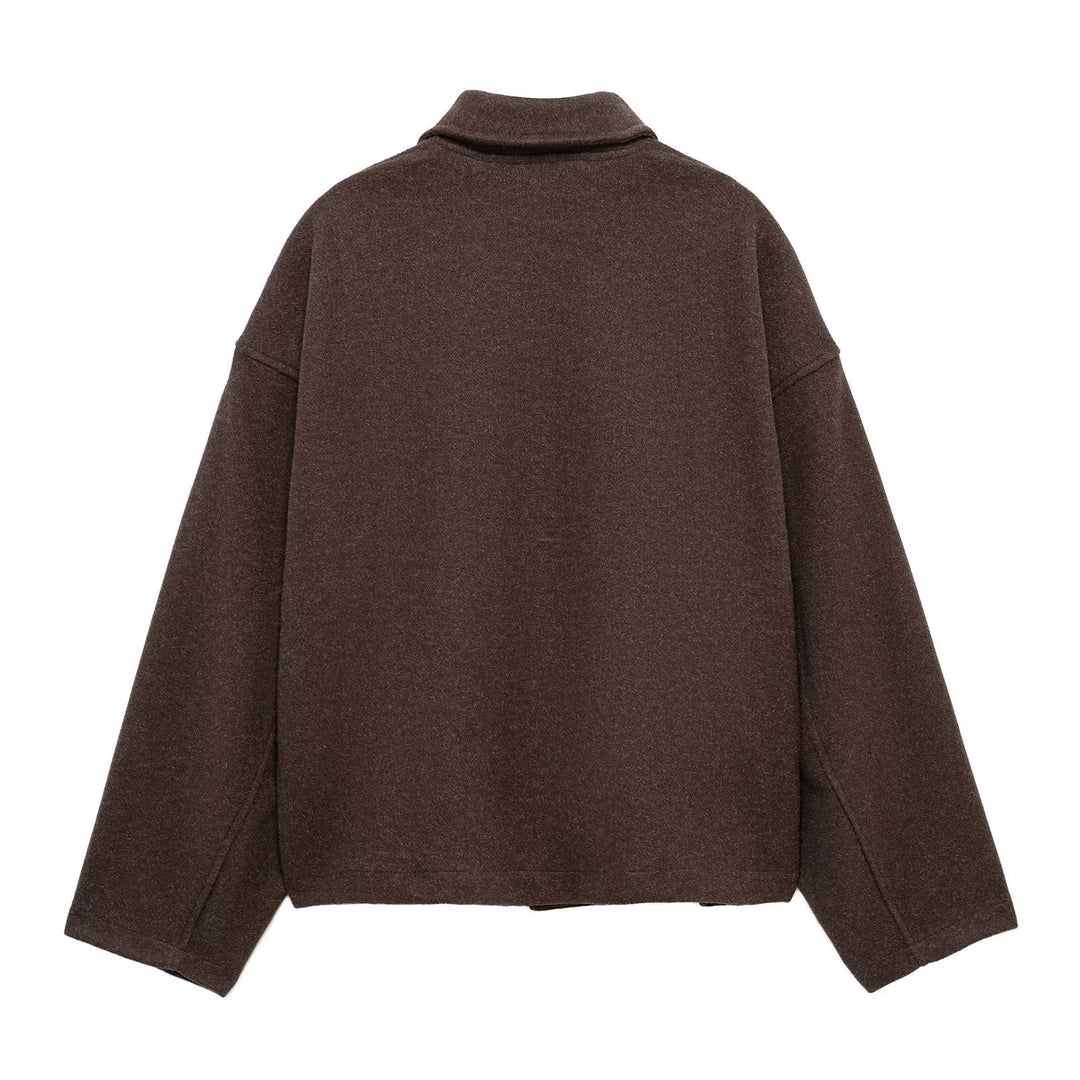 Damen Modische Übergangsjacke mit stylishem Stehkragen und praktischen Reißverschlusstaschen Drune