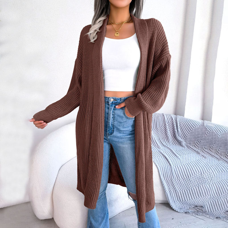 Drune | Einfarbige Strickjacke Für Elegante Outfits