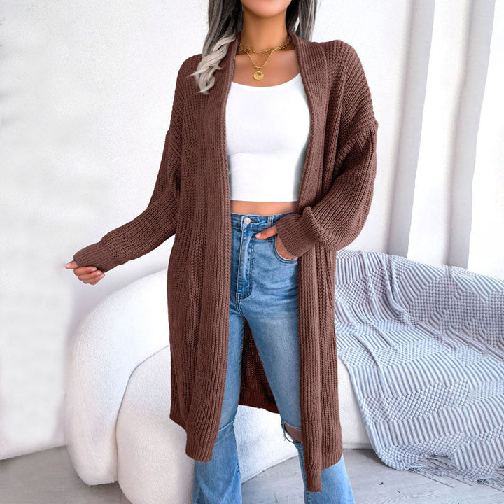Drune | Einfarbige Strickjacke Für Elegante Outfits