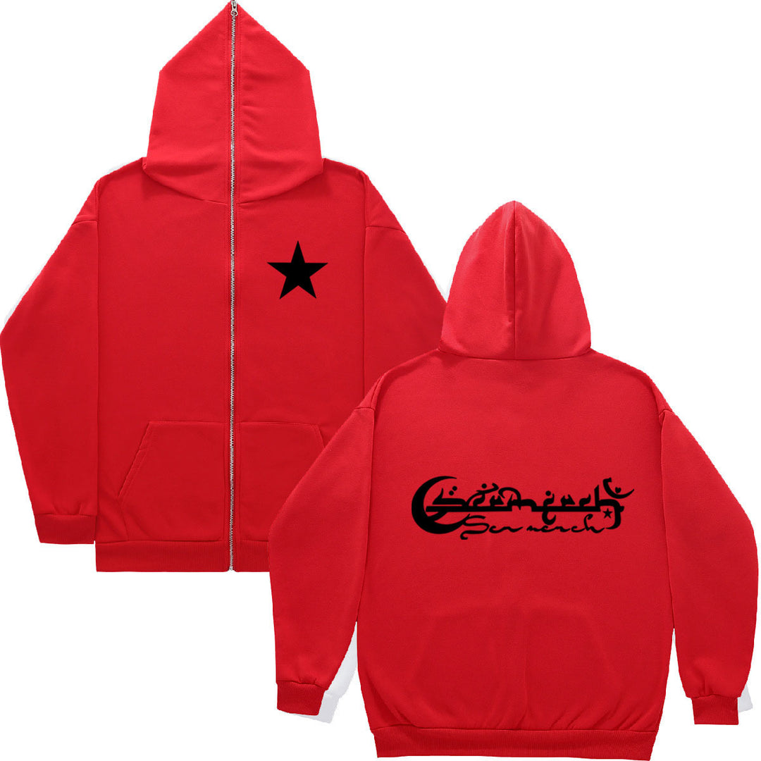 Damen Kapuzenjacke mit stylischem Aufdruck und praktischen Taschen Drune