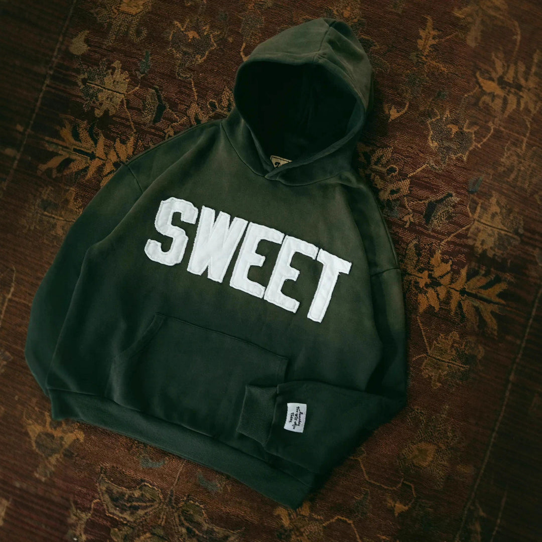 Damen Kapuzenpullover mit kreativem Schriftzug und weichem Innenfutter Drune