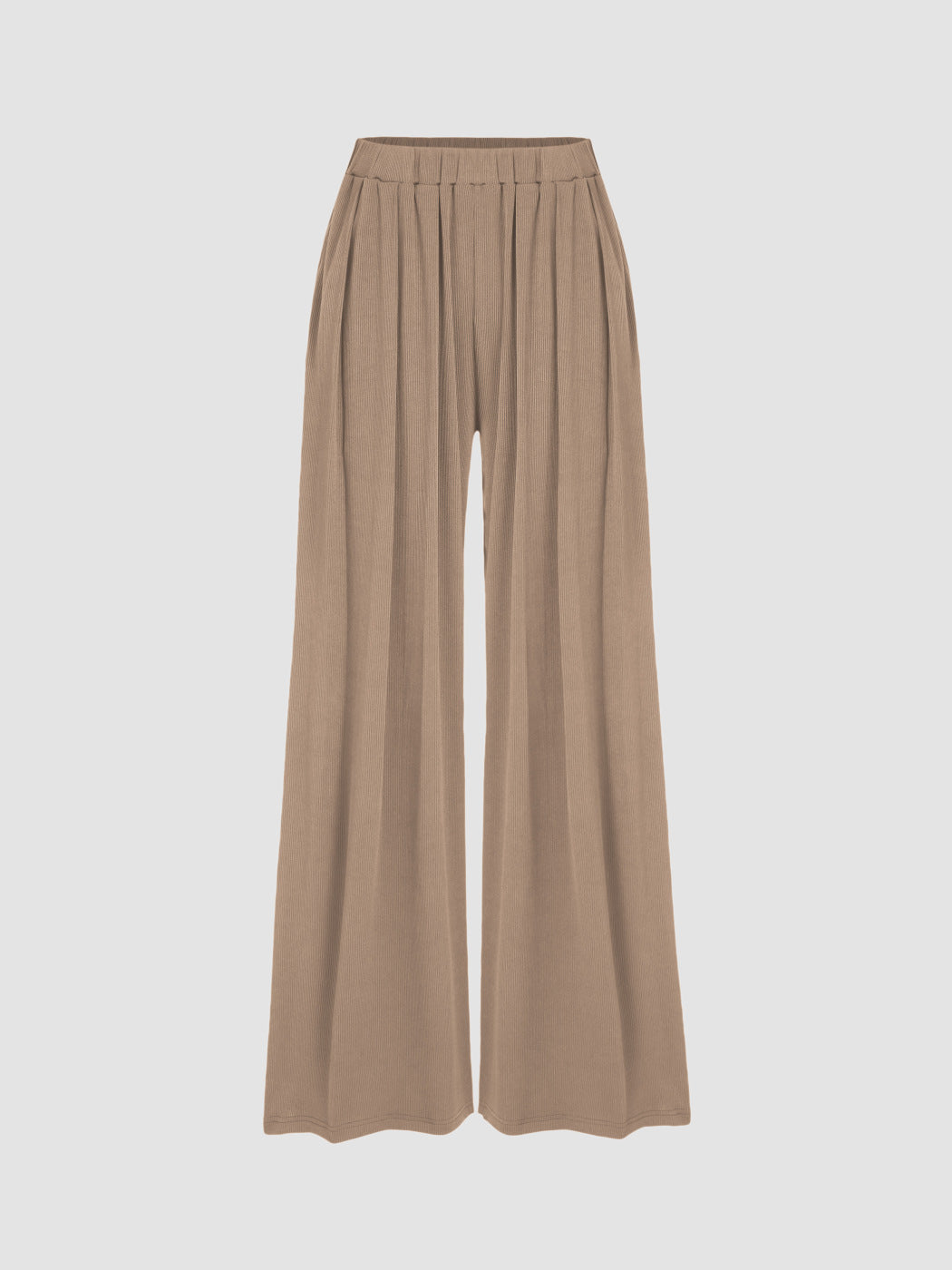 Damen weite Palazzo-Hose mit eleganten Falten und elastischem Bund Drune