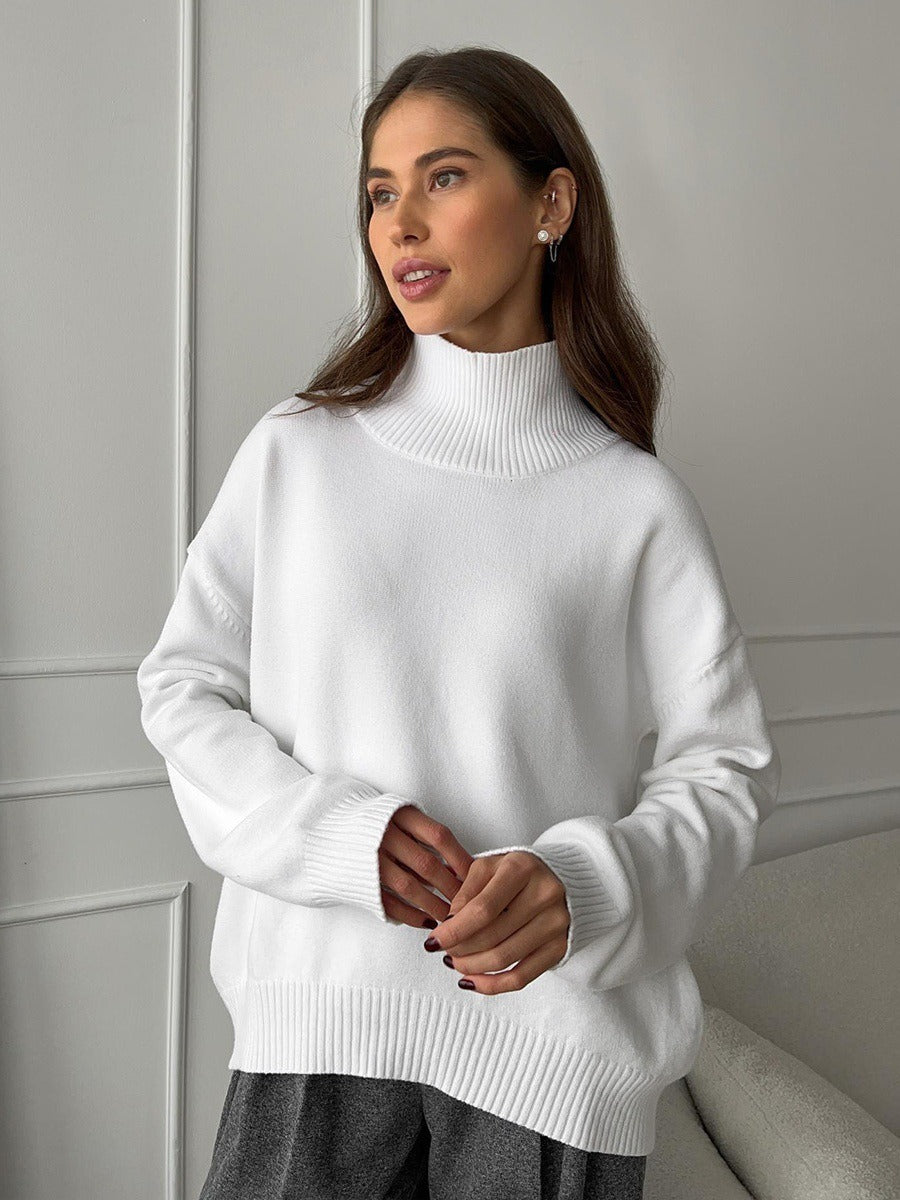 Damen Pullover mit hochschließendem Kragen und lässigem Schnitt Drune