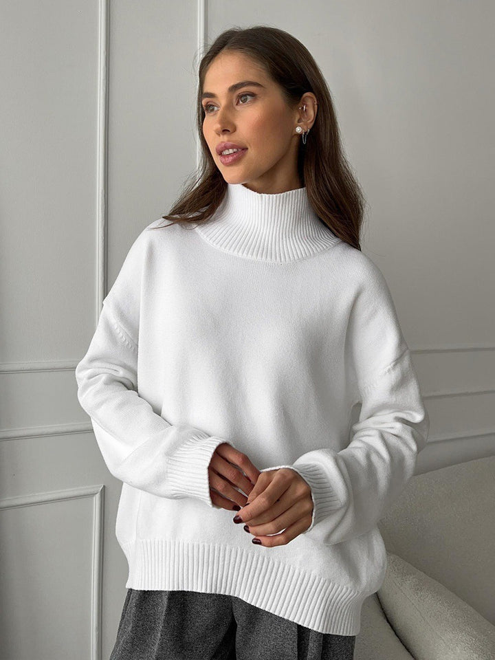 Damen Pullover mit hochschließendem Kragen und lässigem Schnitt Drune