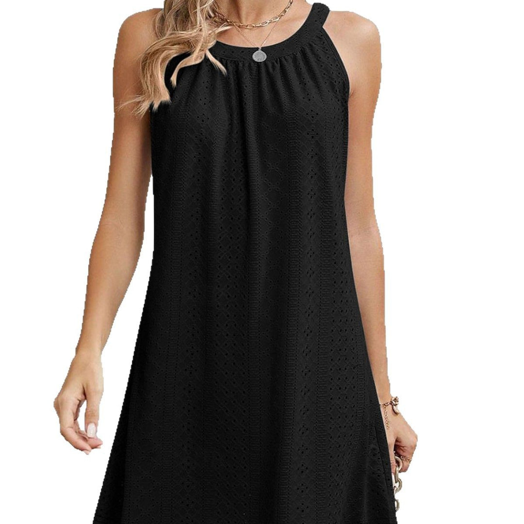 Damen lässiges Sommerkleid mit Spitzendetails und Hängeschlaufe Drune