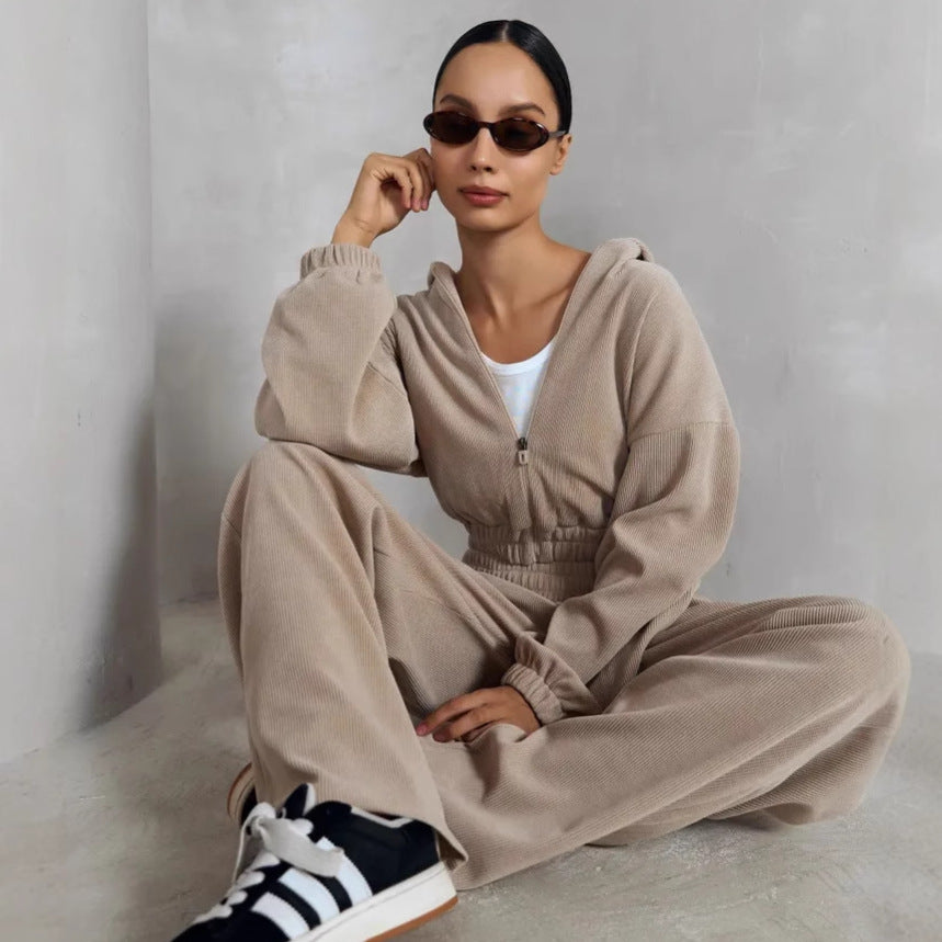 Damen gefütterter und cropped Hoodie mit hochwertigem Steppdesign Drune