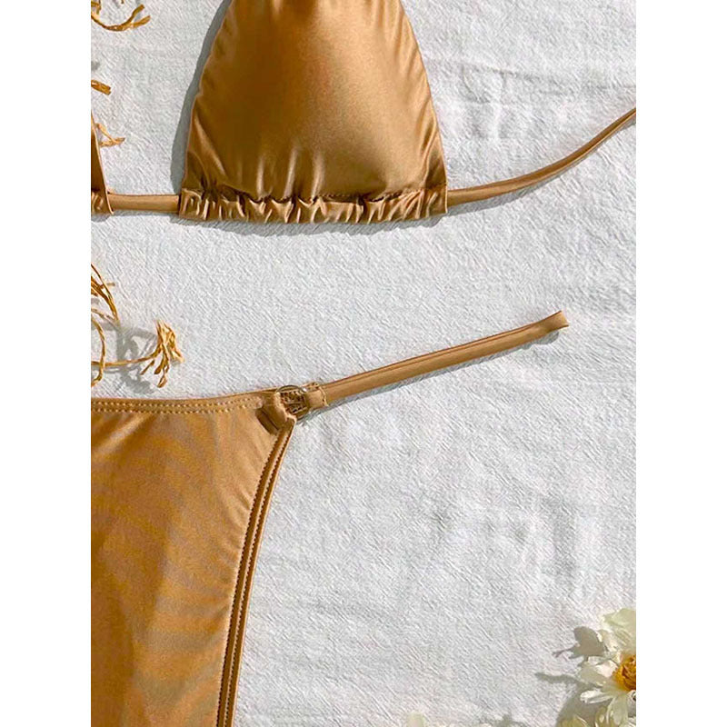 Damen Triangel-Bikini mit fransigem Detail und höherschneidender Passform Drune