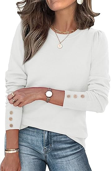 Damen lässiger Pullover mit Knopfdetails Drune