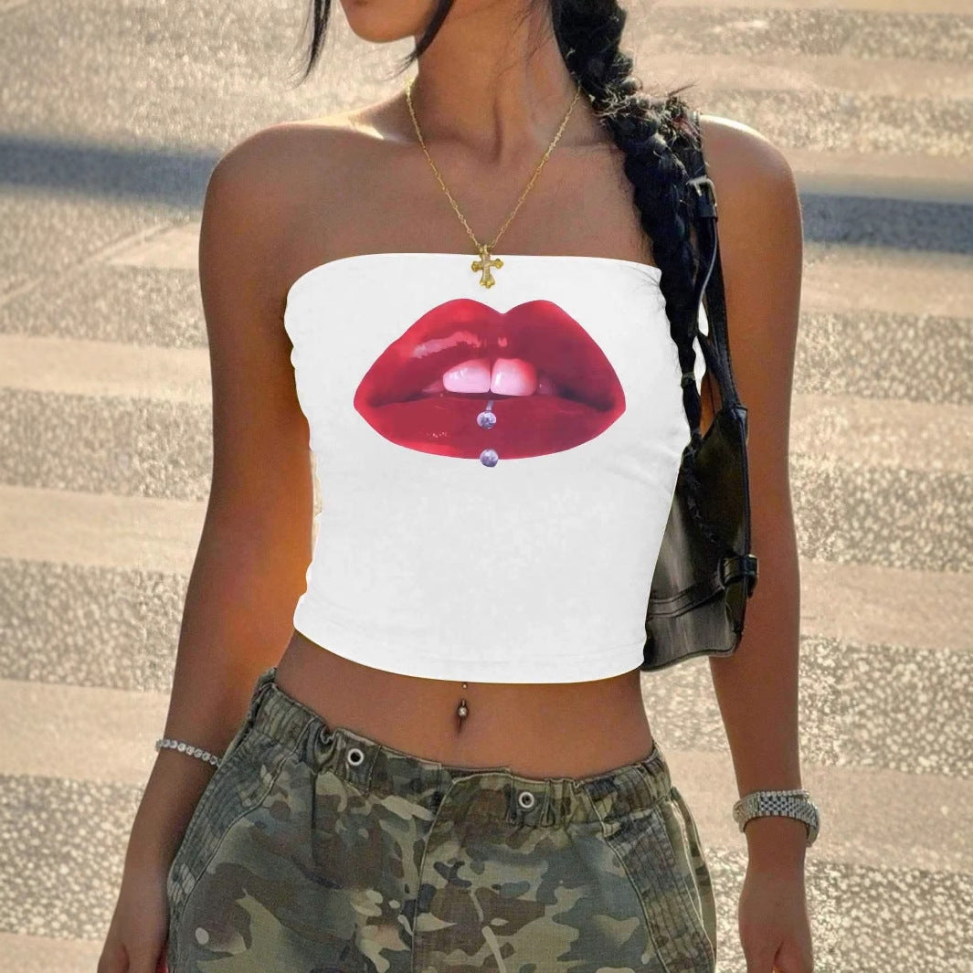 Damen Bandeau-Top mit elastischem Material und figurbetontem Schnitt Drune