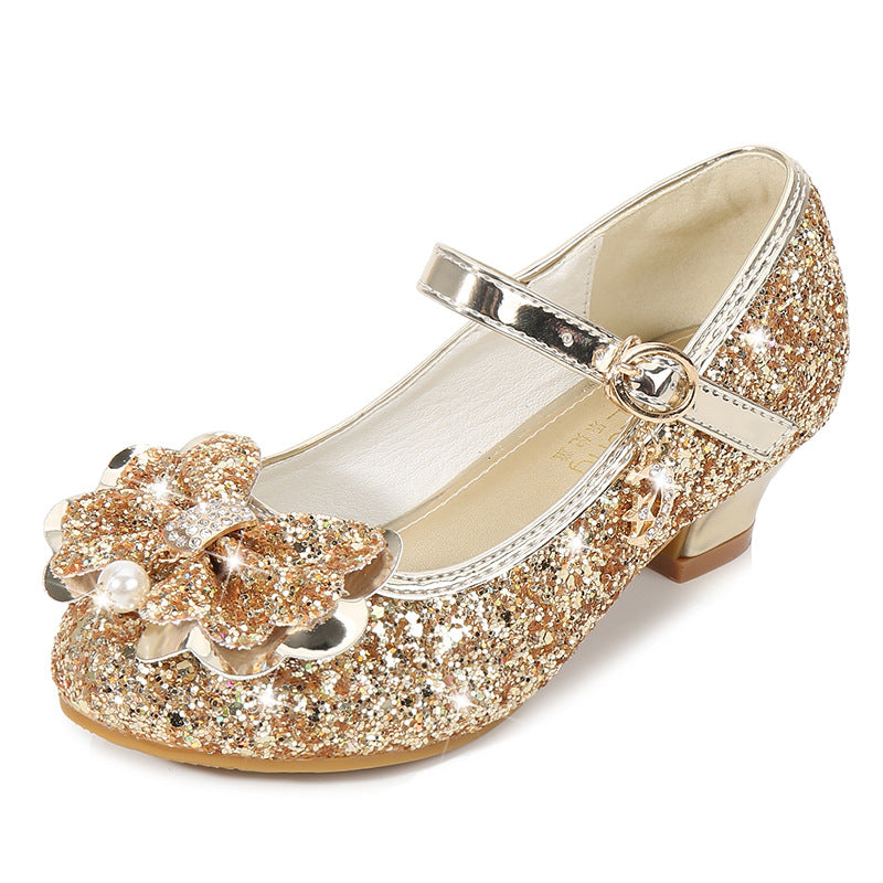 Mädchen Glitzernde Ballerinas mit Schleifenapplikation Drune