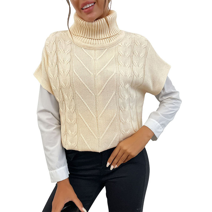 Damen Strickpullover mit Stehkragen Drune