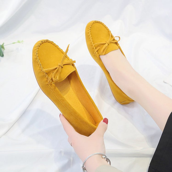 Damen Mokassins mit eleganter Ziernaht und weichem Veloursleder Drune