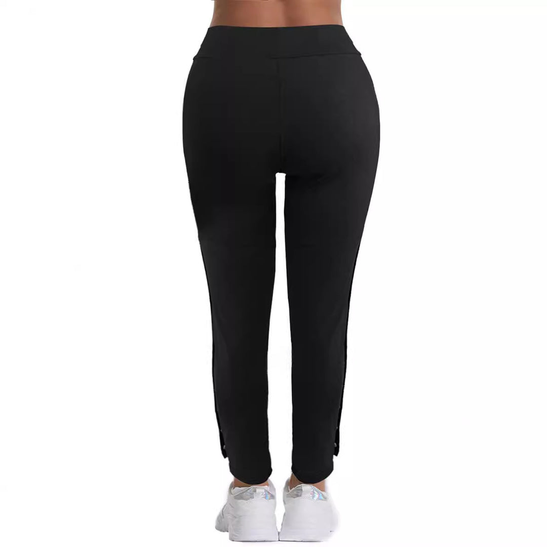 Damen Sportliche Premium-Hose mit praktischen Seitentaschen und Druckknopfdetails Drune