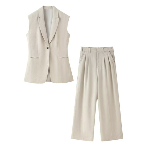 Damen weit High-Waist Hose mit eleganter Faltenlegung und komfortablem Schnitt Drune