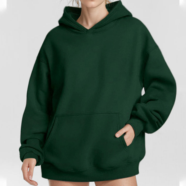 Damen nan Oversize-Kapuzenpullover mit ballonärmeln, herausgehobener Kängurutasche und weich angerauter Innenseite Drune