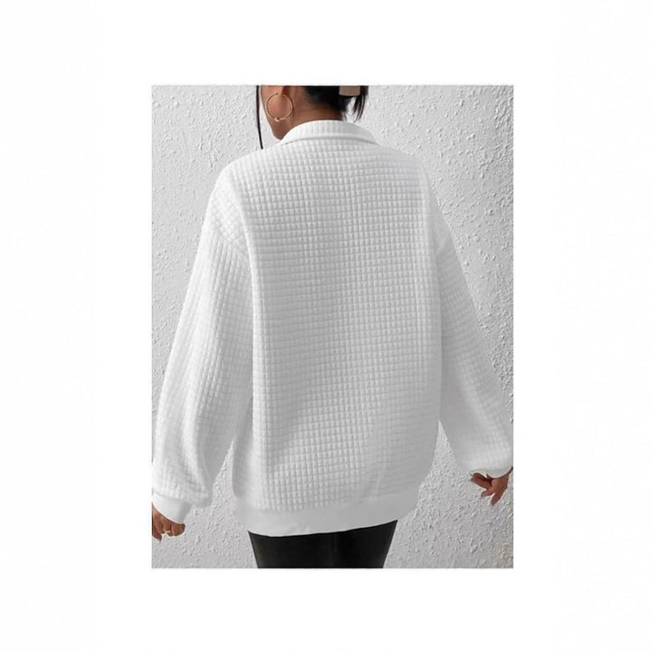 Damen Sweatshirt mit strukturiertem Stoff und Reißverschluss Drune