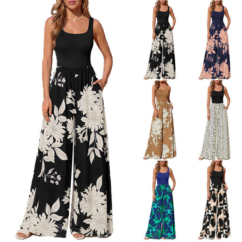 Damen Weite Palazzo-Hose mit elastischem Bund und Taschen Drune