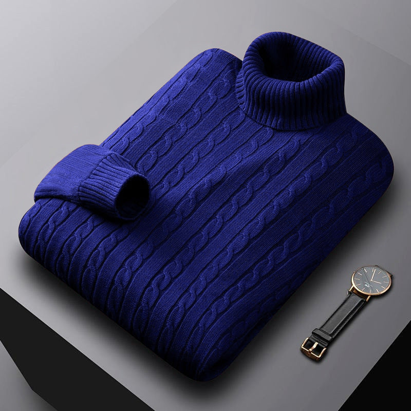 Herren nan grob gestrickter Rollkragenpullover mit Zopfmuster und wärmender Strickstruktur Drune