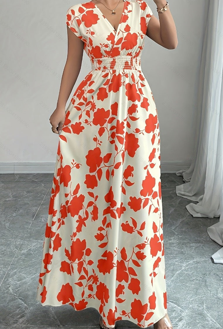 Damen Maxikleid mit floralem Muster Drune