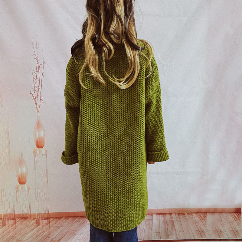 Drune | Lange Strickjacke mit Taschen Chunky Strick Weiche und Lässige Silhouette