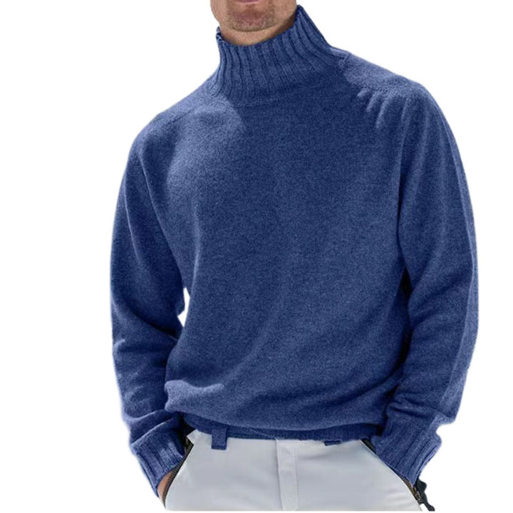 Herren Rollkragenpullover aus hochwertiger Wolle mit strukturierten Details Drune