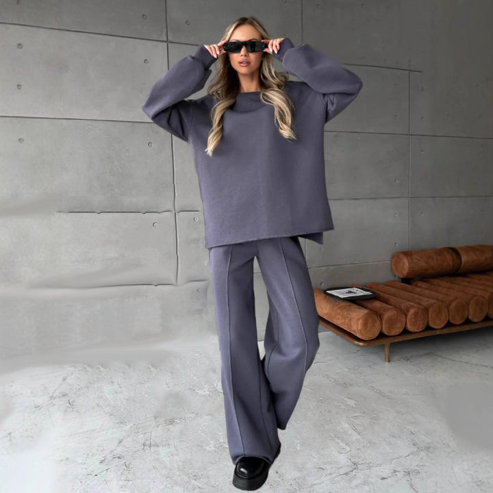 Damen lockeres Oversized Sweatshirt mit weitem Bein Drune