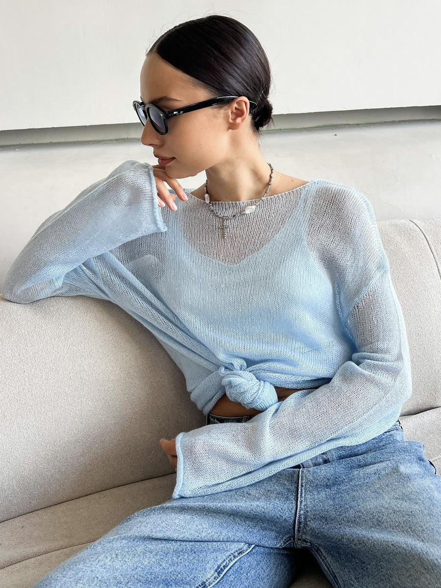 Damen lockerer Strickpullover mit leichtem Oversize-Schnitt Drune