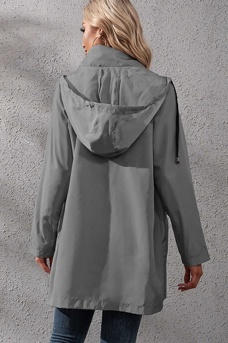 Drune | Kapuzen-Regenjacke - Verstellbare Taille - Wasserabweisend - Legere Oberbekleidung