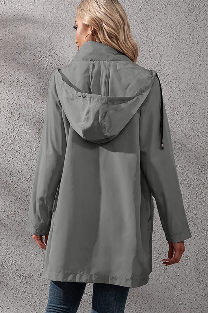 Drune | Kapuzen-Regenjacke - Verstellbare Taille - Wasserabweisend - Legere Oberbekleidung