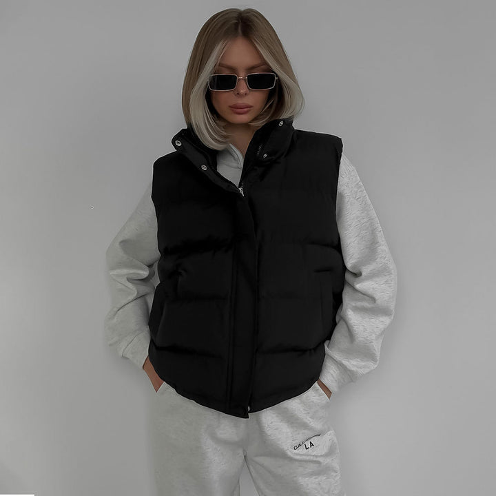 Damen Steppweste mit hohem Kragen und sportlichem Design Drune