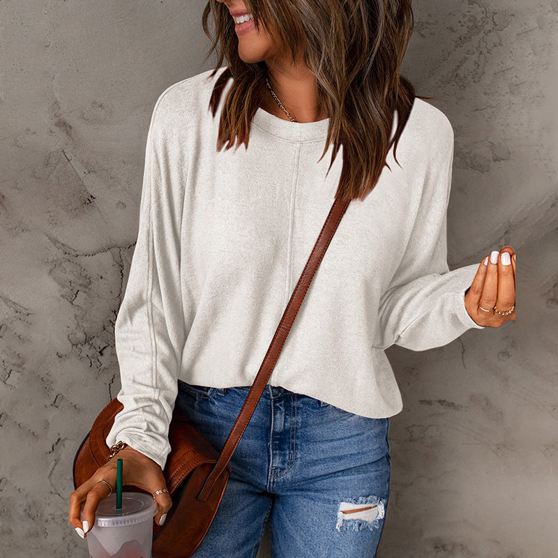 Damen lässiges Sweatshirt mit weitem Schnitt und strukturiertem Material Drune