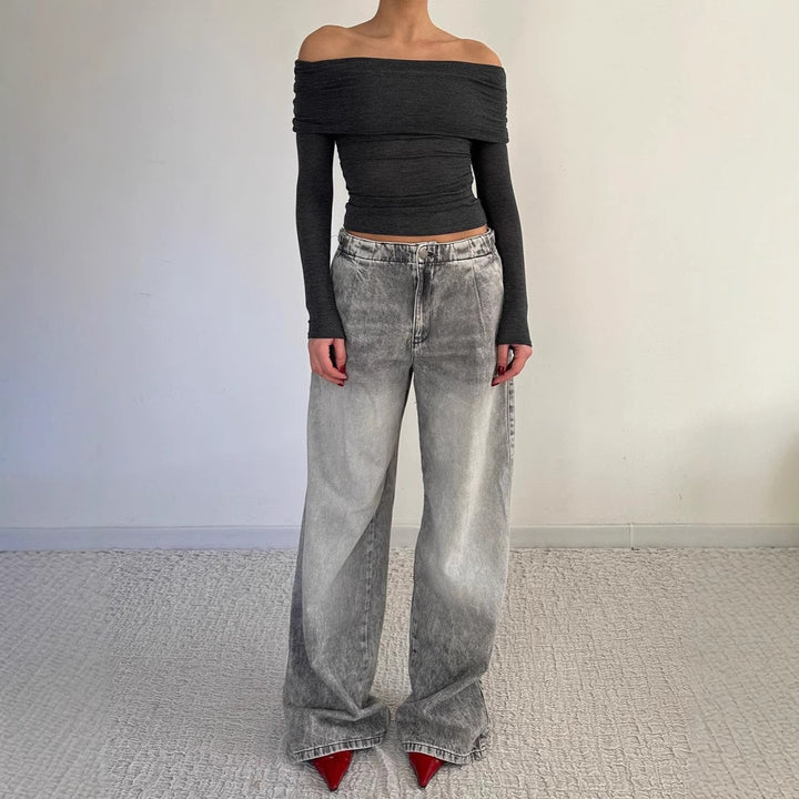 Damen Lässige Jeans mit weitem Schnitt Drune