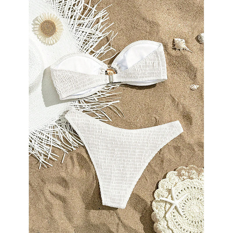 Damen Bandeau-Bikini mit strukturierter Oberfläche und charmanten Akzenten Drune