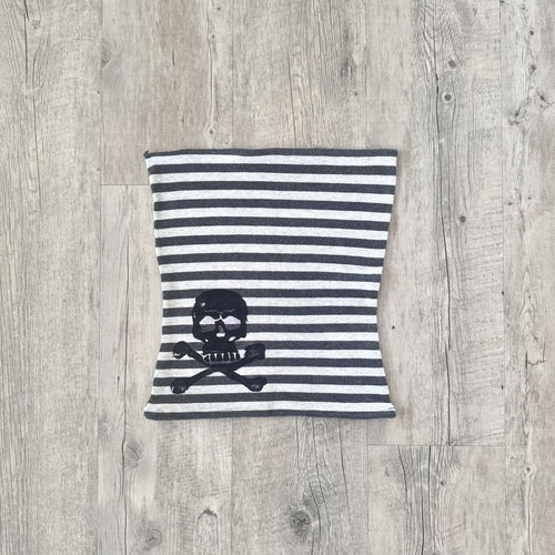 Damen gestreifter Schal mit Totenkopf-Design Drune